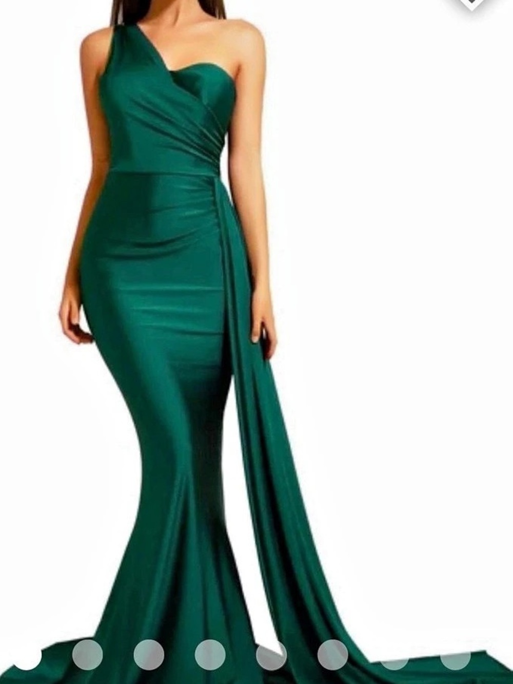 Portia and Scarlett Size 16 Green One-Shoulder Gown